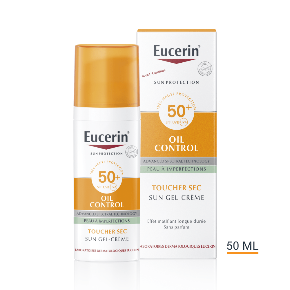 Protection solaire peau grasse Crème Gel solaire SPF 50 EUCERIN
